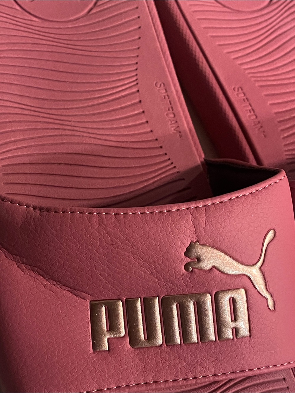 Puma Women's Rose Gold Logo Slide Sandals - Picture 10 of 10